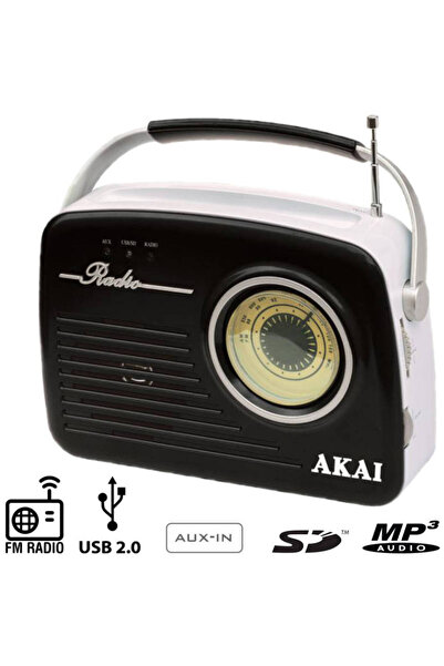 AKAI APR-11B Ρετρό φορητό ραδιόφωνο με USB, κάρτα SD και Aux-In
