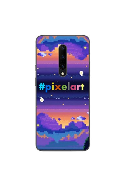 OEM Husa compatibila cu OnePlus 7 Pro Silicon Gel Tpu Model Pixel Art Peisaj