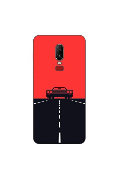 OEM Husa compatibila cu OnePlus 6 Silicon Gel Tpu Model Red Sky Muscle Car
