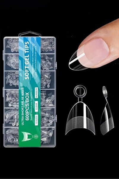 ERHCE Soft Jel Kısa Tips 600'lü 12 Boy Ultra Short Badem French Uyumlu