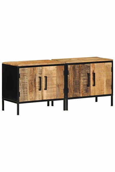 vidaxl Dulap de noapte 2 pcs Maro și negru 50 x 30 x 45 cm