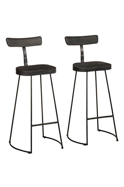 vidaxl Bar stools 2 pcs Black 49x43x103 cm Solid Mango wood