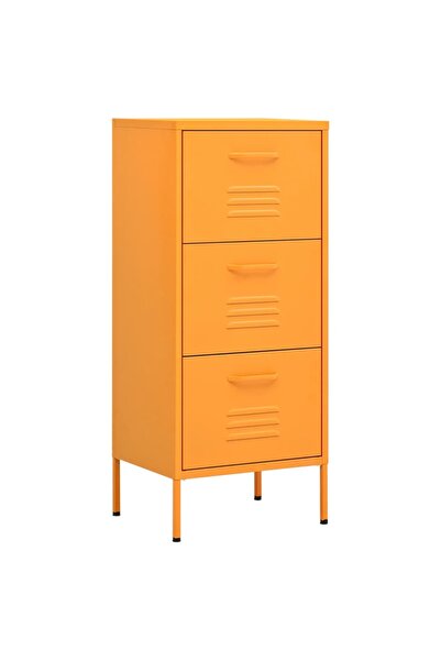 vidaxl Storage cabinet, mustard yellow, 42.5x35x101.5 cm, steel