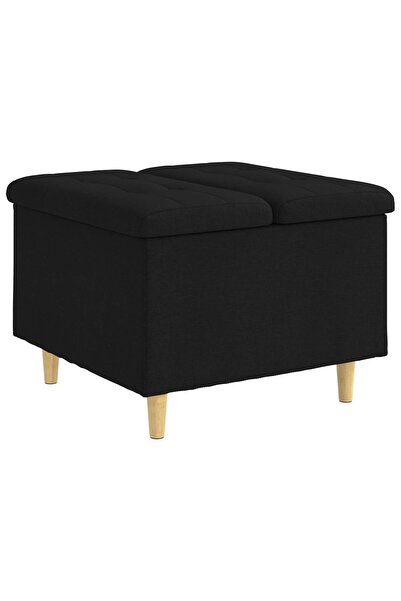 vidaxl Ottomană de depozitare cu pernă Negru 60 x 60 x 45 cm țesătură