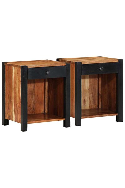 vidaxl Dulap de noapte 2 pcs Maro 40 x 35 x 50 cm Lemn Solid de Acacia