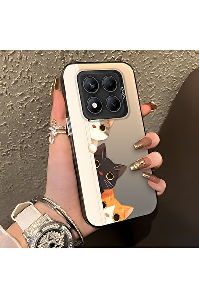 PATTERNOVA Redmi Note 14 Pro 4G/5G Uyumlu Yüksek Kaliteli Sade Kedi Desenli İ...