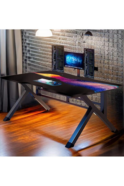 table مكتب كمبيوتر للألعاب قابل للوقوف، مكتب كبير الحجم للمنزل والمكتب، مكتب ...