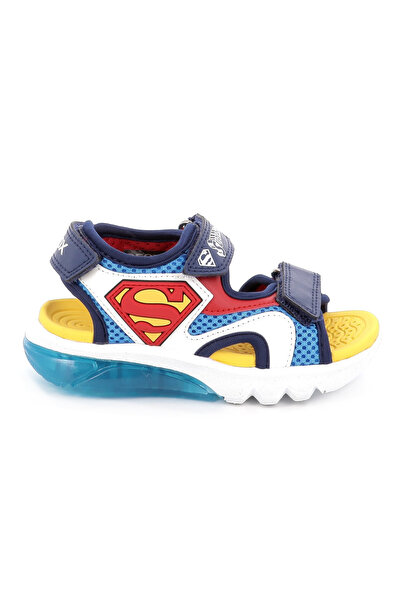 Geox Παιδικό Πέδιλο για Αγόρι Superman Ανατομικό με Φωτάκια On/Off Χρώματος Μ...