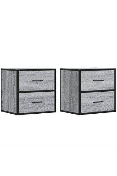 vidaxl Noptiere de perete, 2 buc., sonoma gri, 40x31x39,5 cm