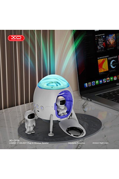Xo Proiector LED cu boxa XO-CF38, Model capsula spatiala, 10W, RGB