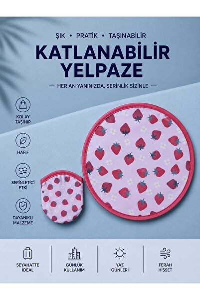 RoseCo00 Katlanabilir Kolay Taşınabilir Yuvarlak Yelpaze