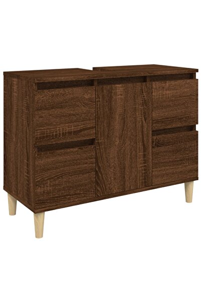 vidaxl Dulap de chiuvetă, stejar maro, 80x33x60 cm, lemn prelucrat