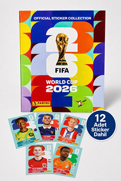Panini FIFA World Cup 2026 SERT KAPAK STICKER ALBUM + 10 Paket Resmi Koleksiy...