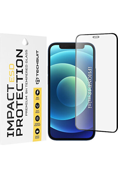 Techsuit Πίσω Κάλυμμα από Σκληρυμένο Γυαλί Μαύρο (iPhone 12 mini)