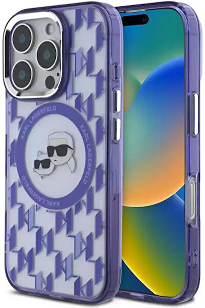 Karl Lagerfeld Iml Monogram K&ch Heads Magsafe Case Iphone 16 Pro Purple Code...