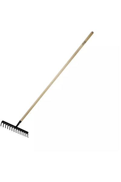 DEDRA EXIM 16-tooth rake, reinforced, framed, wooden handle, 132cm