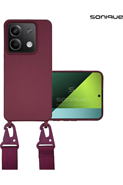 Other Sonique Strap Back Cover Silicone 0.5mm with Strap Burgundy (Redmi Note...