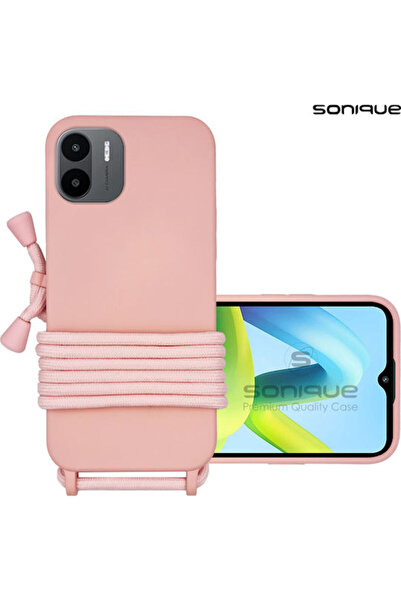 Other Sonique Πίσω Κάλυμμα Σιλικόνης 0.5mm με Λουράκι Ροζ (Redmi A1 / A2)