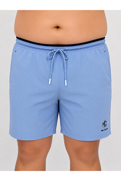 Mac Caprio Large Size Men's Swim Shorts with Elastic Waist, Lace-Up Closure, ...