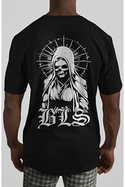 SEVBANO Tricou oversize unisex cu imprimeu pe spate Black Label Society Rock ...