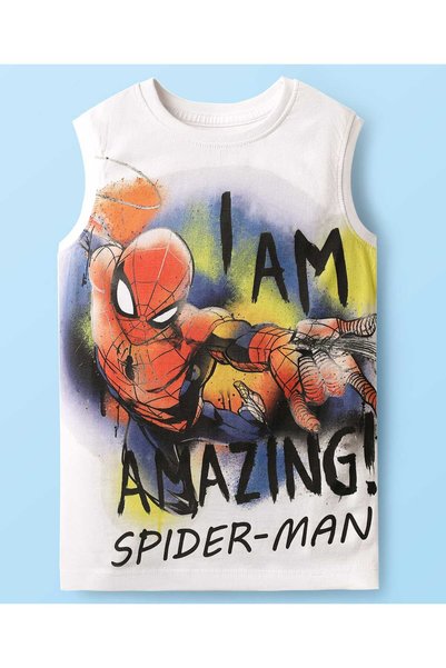 Pine Kids Marvel Single Jersey Knit Sleeveless Tank T-Shirt with Spider-Man G...