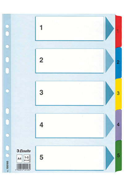 Esselte Separatoare pentru fișe index 1-5 din Mylar