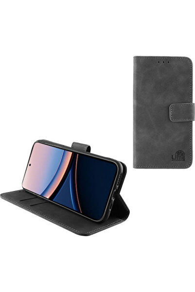 Lime&co Lime Book Συνθετικό Δέρμα / Σιλικόνη Γκρι (Xiaomi Poco F7 Ultra)