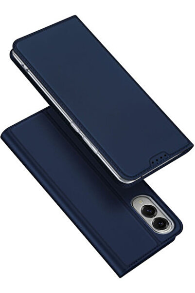 OEM Skin Pro Πορτοφόλι Δερμάτινο / Σιλικόνης Μπλε (Galaxy S25 Edge)