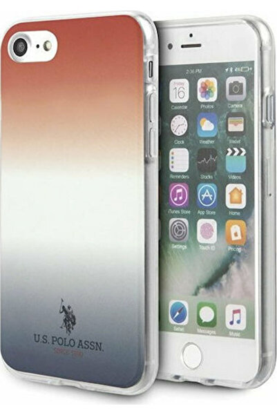 U.S. Polo Assn. Θήκη Πλάτης Σιλικόνης με Μοτίβο Ντεγκραντέ Μπλε & Κόκκινο (iP...