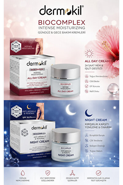 Dermokil Kırışıklık Karşıtı & Yenileyici Gece Ve Günlük Kremi 2x50 ml