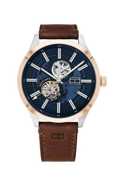 Tommy Hilfiger Spencer Ρολόι Αυτόματο με Καφέ Δερμάτινο Λουράκι - 1791642