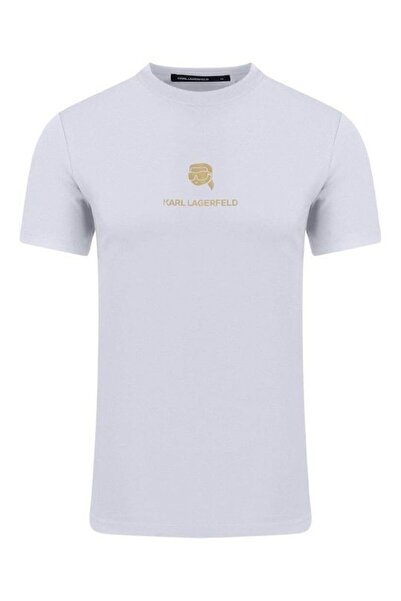 Karl Lagerfeld T-SHIRT GOLD LOGO 755461 551235 10 ΛΕΥΚΟ - XXL