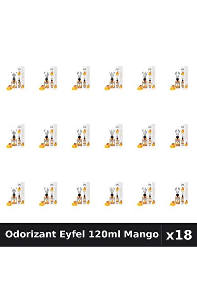 Eyfel Set 18 Odorizante Camera cu Betisoare - Aroma Mango, Parfum Intens 120ml