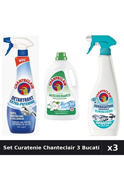 Chanteclair Set 3 Curatenie - Detergent 1575ml, Detartrant 625ml, Degresant 6...