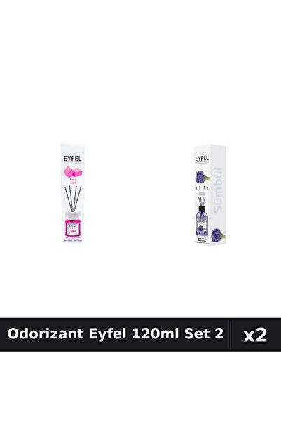 Eyfel Set 2 Odorizante Camera cu Betisoare 120ml - Bubble Gum, Zambile, Parfu...