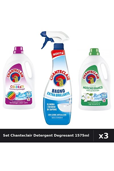 Chanteclair Set 3 Detergent și Degresant 1575ml 35 Spalari - Color, Mosc Alb,...