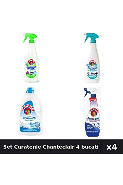 Chanteclair Set 4 Degresant și Detergent 600ml-1575ml - Lămâie, Anti-Miros, B...