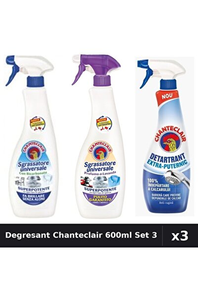 Chanteclair Set 3 Degresant Universal 600ml + Detartrant 625ml - Bicarbonat, ...