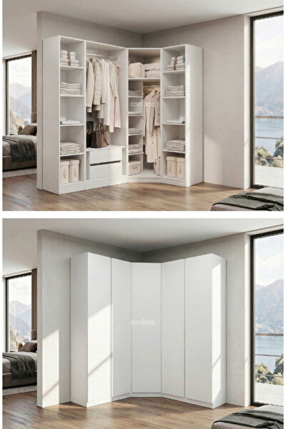 CANBAZ FURNİTURE Mira modüllü köşe 5 MDF kapaklı &100 MDF (KURULUM DAHİL)