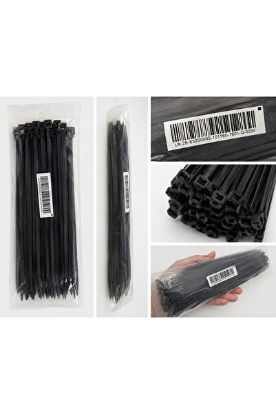 GENERAL 50 Adet Siyah Kablo Bağı 400 mm Plastik Cırt Kelepçe UV Dayanımlı