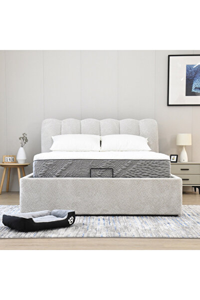 Home Box Hamburg Alfresco Upholstered Hydraulic Storage Queen Bed - 160x200 cm