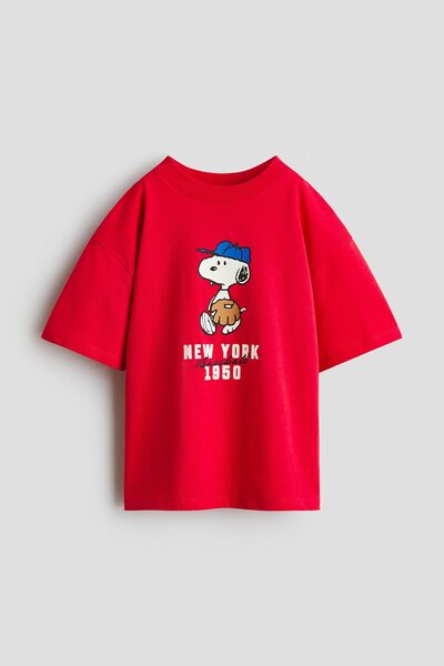 H&M Baskılı Oversize Tişört