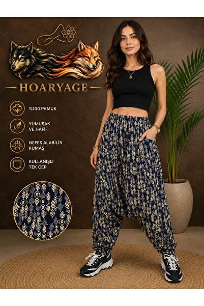 hoaryage شالوار أدينا من قماش الفيسكون، شالوار شبكي بنمط بوهيمي أصيل مع جيوب،...