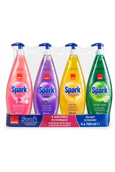 Sano Spark Detergent Vase Set 4 x 700 ml, 4 Arome Asortate