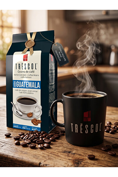 TRESCOL قهوة غواتيمالا 250 جرام ومجموعة أكواب قهوة بتصميم خاص غير لامع