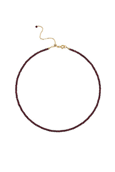 Lisa&Co. Garnet Silver Necklace Yellow gold plated silver / Garnet / Purple