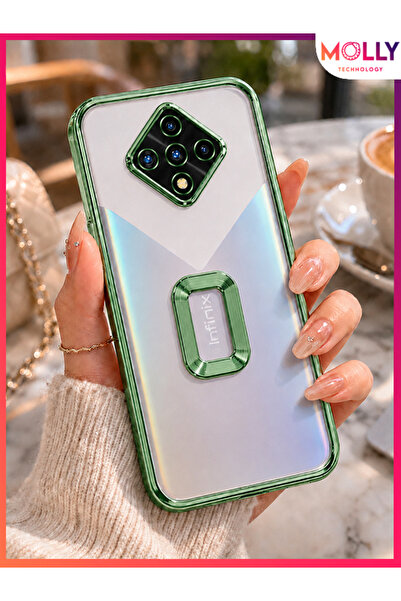 Molly İNFİNİX ZERO 8 İçin Kenarları Metalik Yeşil Lens Koruyuculu Lou Lazer Ş...