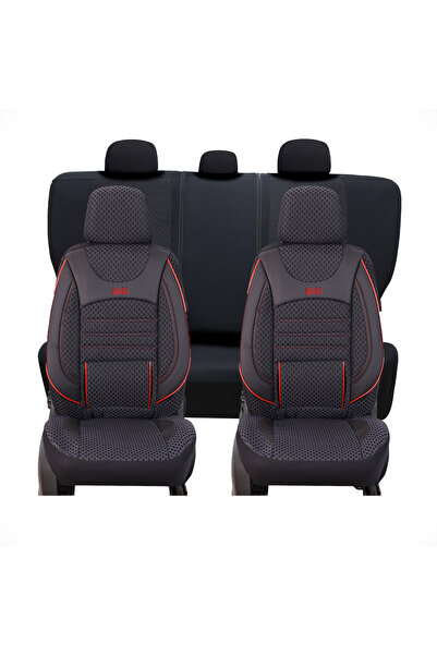 Dalauto Set complet huse auto Audi A4 B6 Joker Negru cusatura Rosie,11 piese