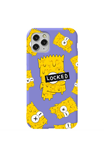 Other Apple iPhone 11 Pro Bart Simpson Purple Colored Silicone TPU Θήκη