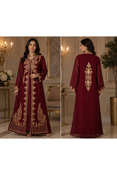 ASIAN Samo Dress Jalabiya Women's Elegant Chiffon Fabric Jalabiya with Luxuri...